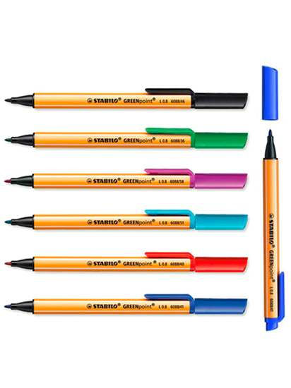 Stiften set - Greenpoint - 40 st  in 6 kleuren
