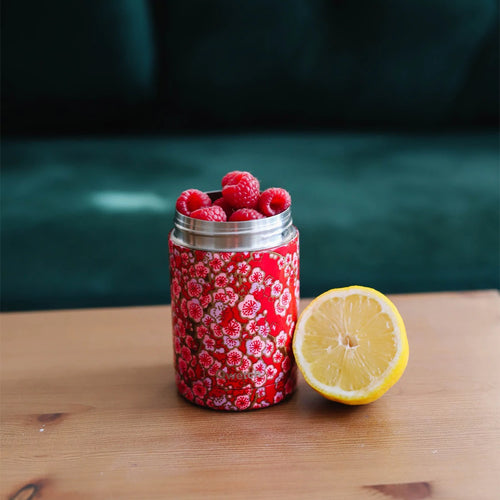 Insulated Soup &amp; Lunchbox - Red Flowers - 340 ml