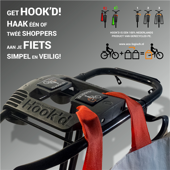 Hook'd tassendrager voor op de fiets