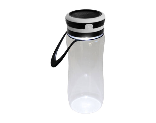 Water bottle with solar cell and LED lighting 
